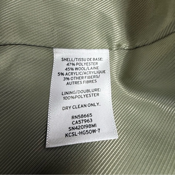 Something Navy Olive Acorn Wool Blend Double-Breasted Overcoat | Nordstrom Med - Picture 8 of 11